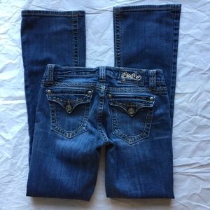 MISS ME Jeans Flap Pocket Signature Boot Cut Jeans